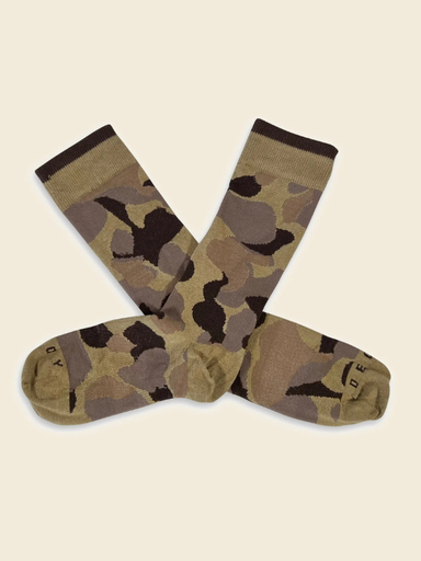 These midweight dress socks are knit in North Carolina from Carolina-grown cotton, with enough nylon and spandex to hold their shape through the day.