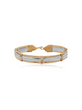 Gold and silver bracelet on a white background