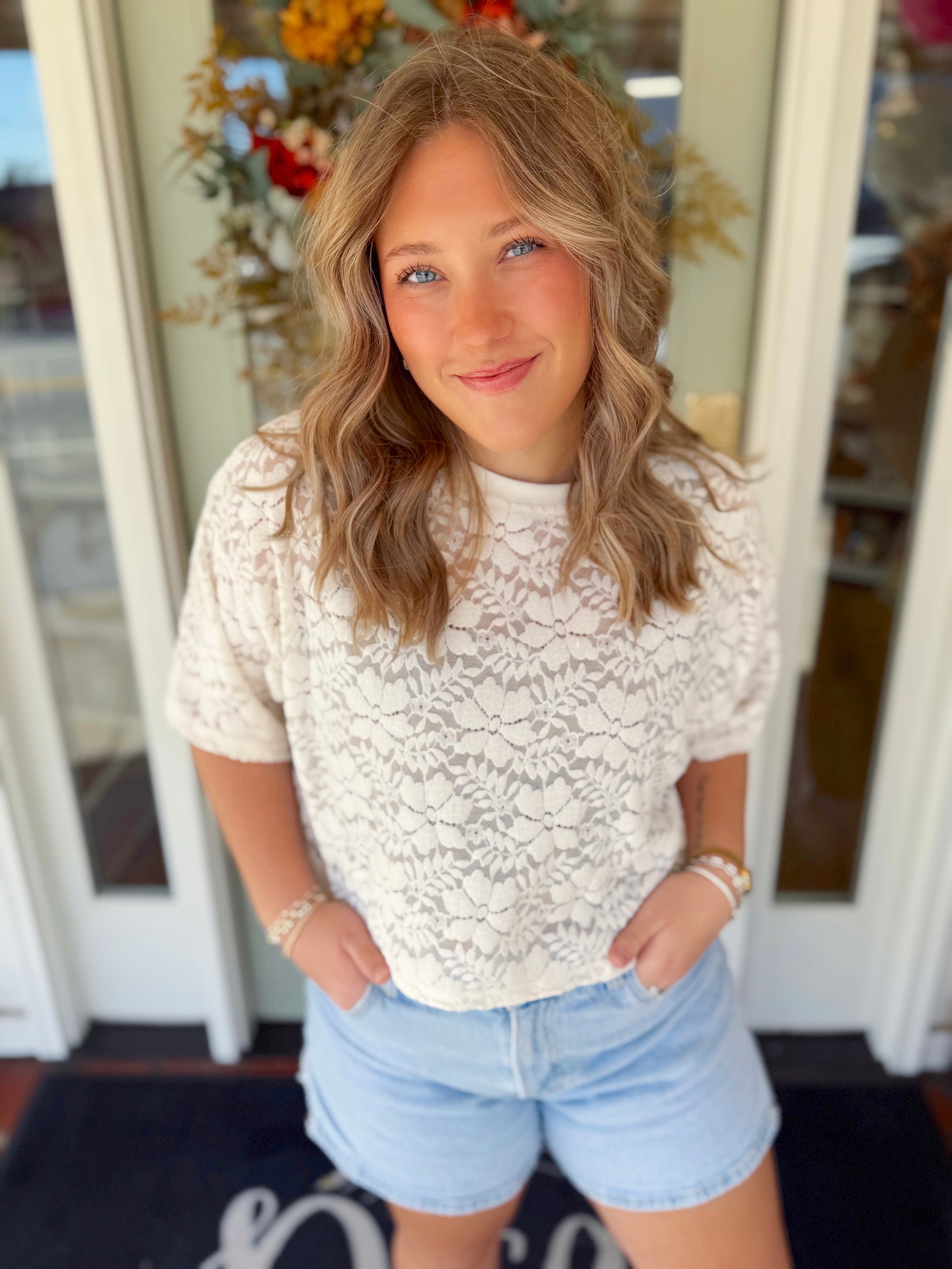 The Lexington Floral Lace Top