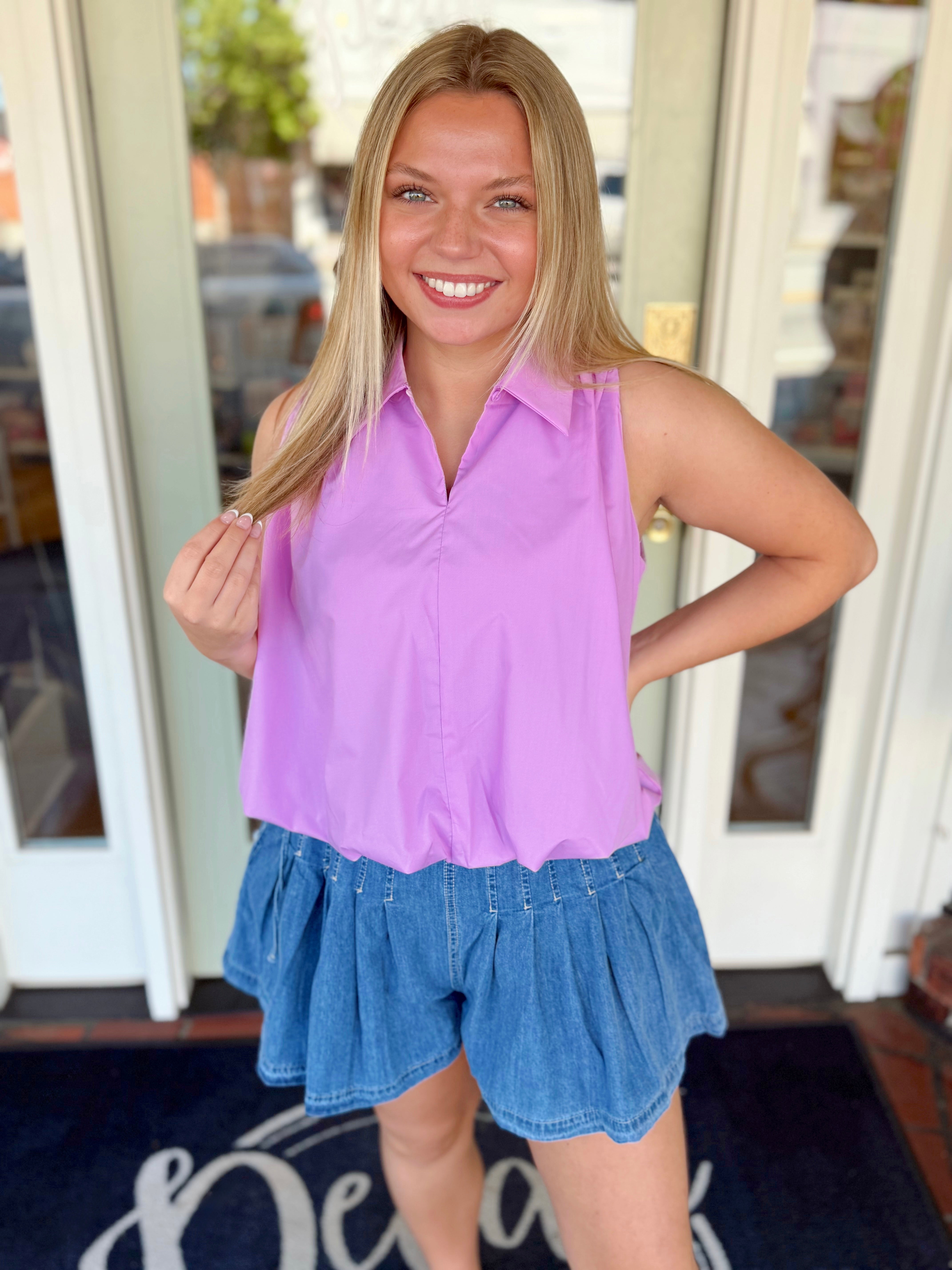 The Cierra Bubble Hem Top