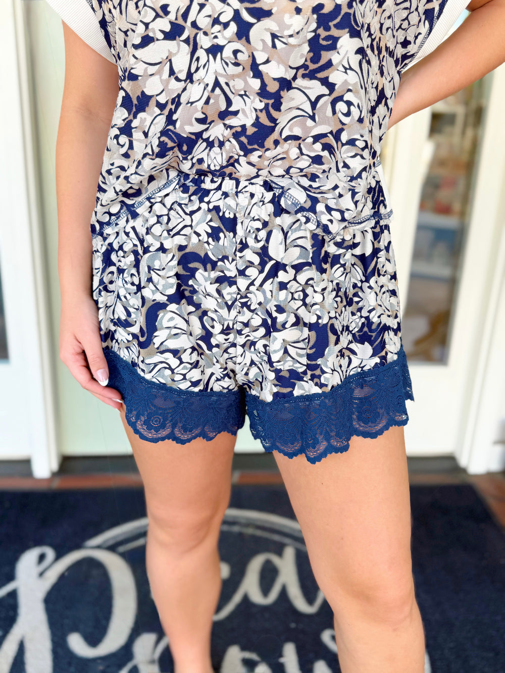 The Frannie Floral Lace Trimmed Shorts