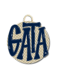Blue GATA door hanger with beaded handle 