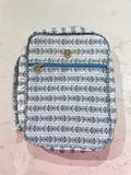 blue and green rows of flowers bible cover