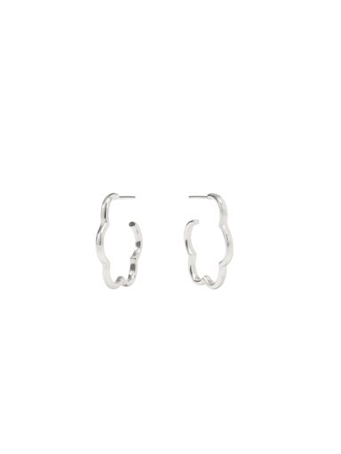 silver flower shaped hoop