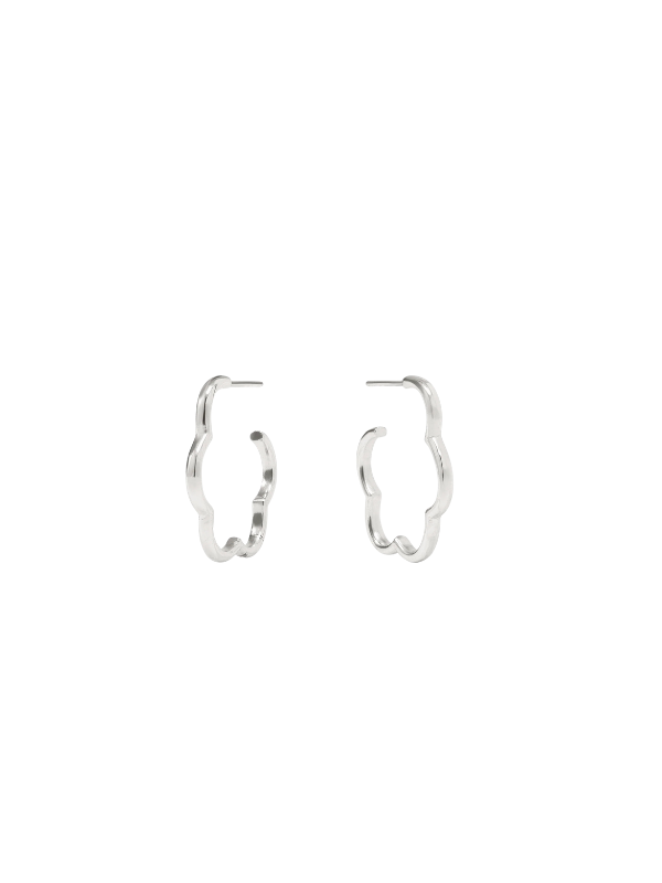 silver flower shaped hoop