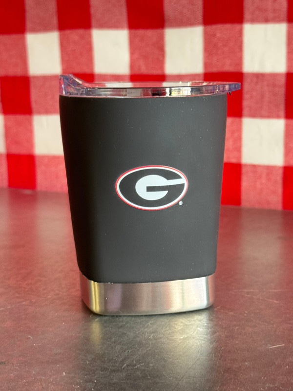 Georgia 12oz Black Stainless Low Ball Soft Touch Finish cup bulldogs