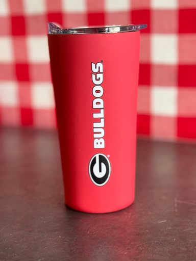 Red tumbler with 'Bulldogs' logo gameday georgia dawgs cup gift