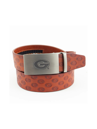 georgia G on a brown leather belt