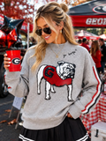 Bulldog Gray sweatshirt mock neck