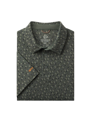 dark green polo with small State of GA printed on it 