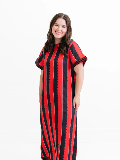 Georgia Stripe Marisol Caftan Maxi Dress 