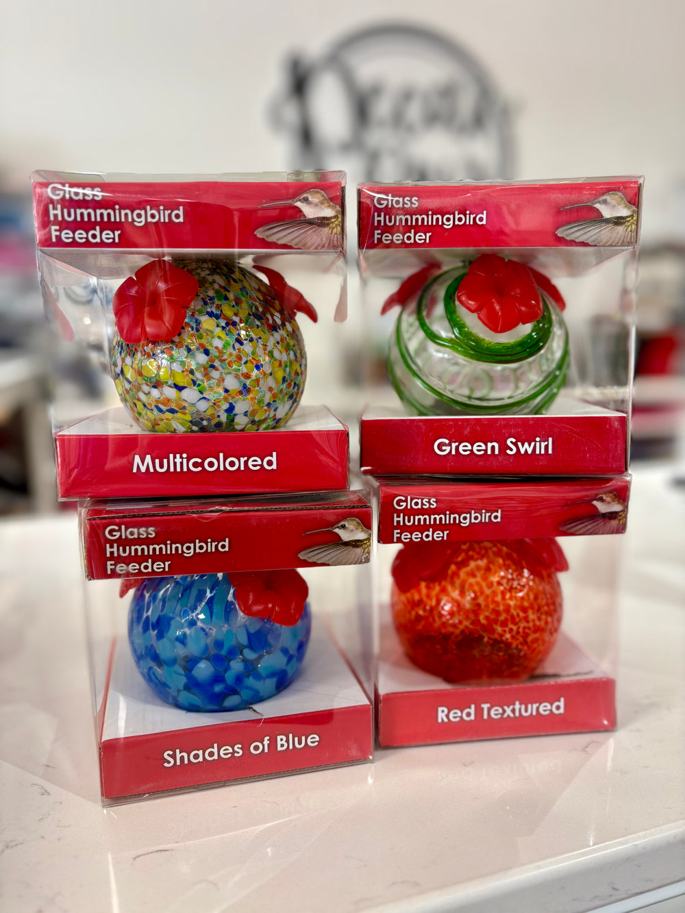 Glass Hummingbird Feeder colorful style outdoors gift bird watching
