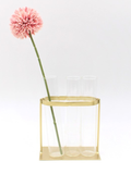 3 clear vases with gold rim base 