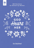 Book cover of 'God Heals Her' with floral design and text on a blue background