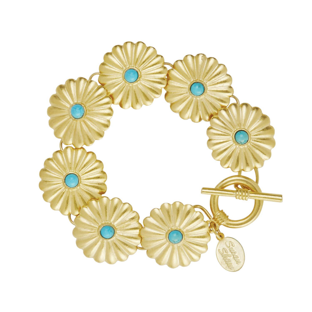 Gold 7 Concho with Turquoise Toggle