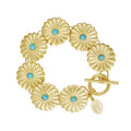 Gold 7 Concho with Turquoise Toggle