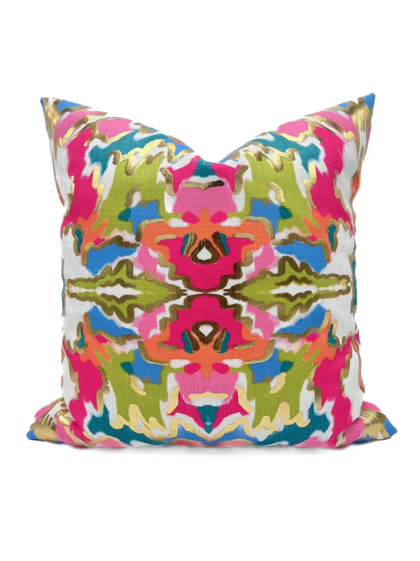 Colorful aztec patterned pillow