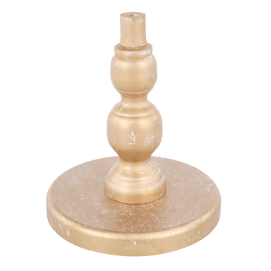 Gold brushed wood base for decorative toppers