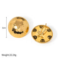 Gold earrings with a 3cm measurement and weight indication