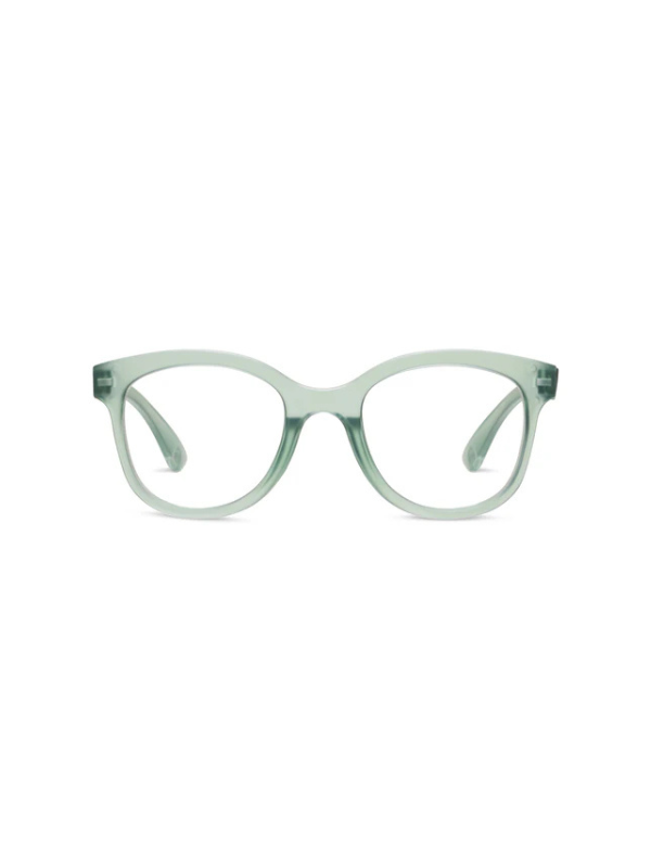 Grandview in Light Green Reading Glasses By Peepers clear green