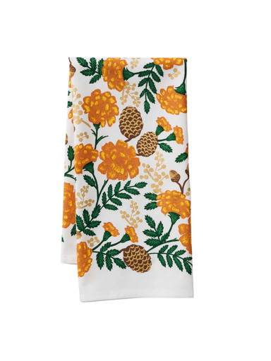 Fall floral harvest themed tea towel