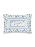 Floral-patterned pillow with motivational quote