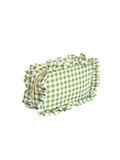 green and white Gingham travel bag
