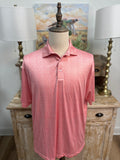 Pink azalea patterned shirt with golf course design polo golf shirt by southern marsh 