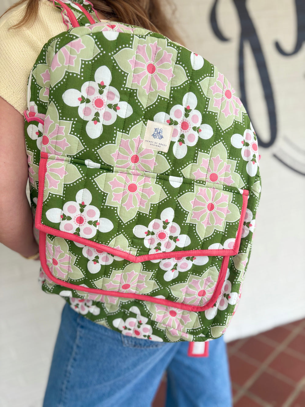 Grenada Mosaic Luxe Quilted Backpack bookbag back to school heart of grace
