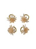 Handmade Acrylic & Glass Beaded Flower Napkin Rings, Set of 4 gold