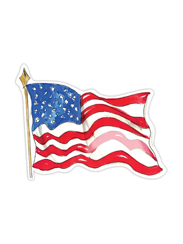 Handpainted American Flag Die-Cut Accents Place Card 