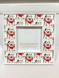 Handpainted Bulldog with Red & Black Bandana 4x4 Frame
