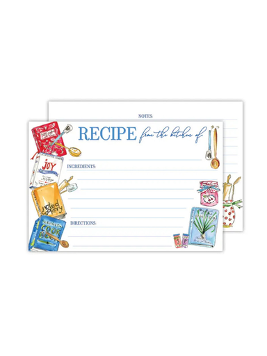 Recipe card with cookbook illustrations