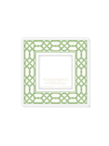 Decorative picture frame with a green geometric pattern