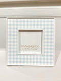 Handpainted Light Blue Gingham 4x4 Frame