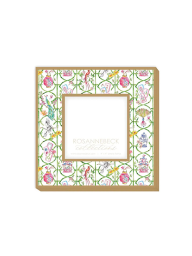 Decorative photo frame with floral pattern on a white background