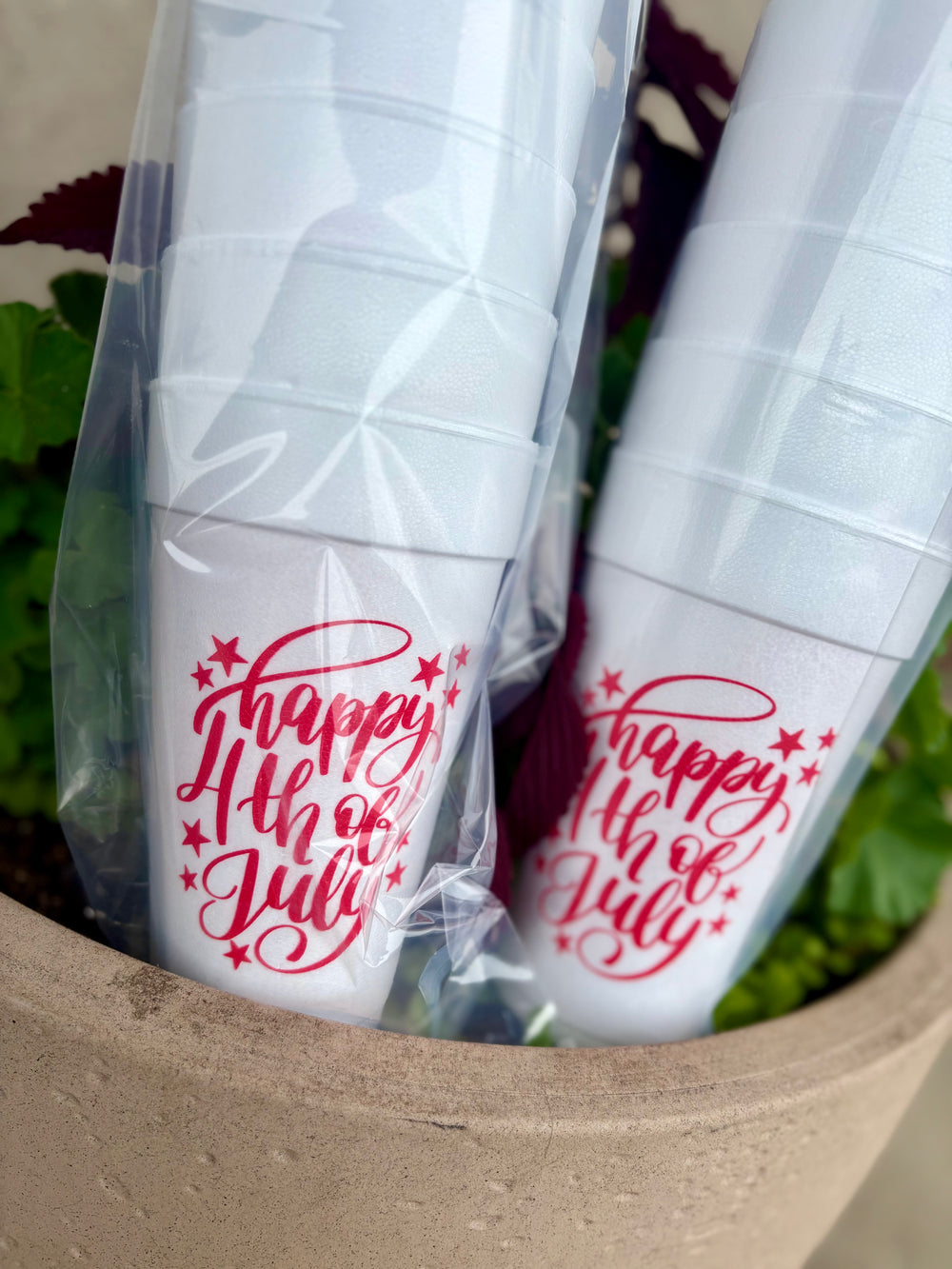 Happy 4th of July - Set of 10 Styrofoam Cups