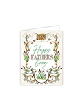 Greeting card with 'Happy Father's Day' text and decorative elements on a white background