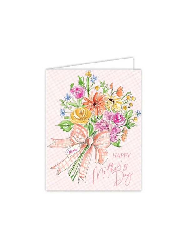 Greeting card with floral design and 'Happy Mother's Day' text on a white background