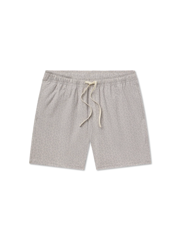 oyster and lemon printed pattern gray swim trunks