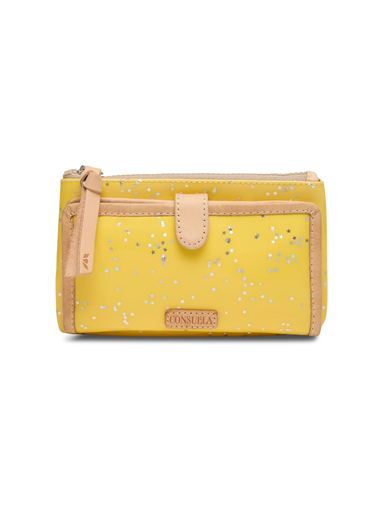 yellow glitter wallet
