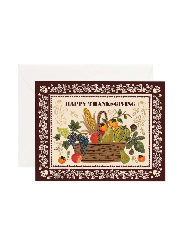 Blank harvest thanksgiving card and envelope 