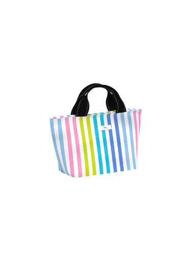 bright striped lunch bag