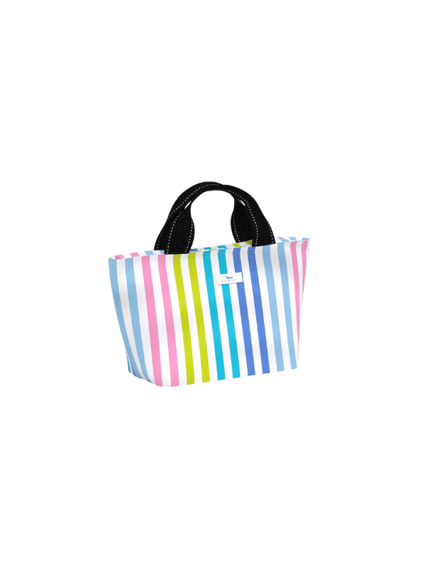 bright striped lunch bag