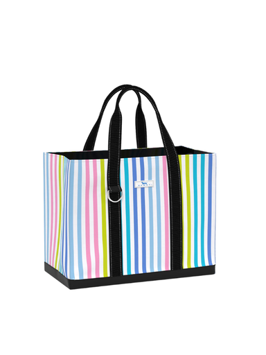 bright striped large tote