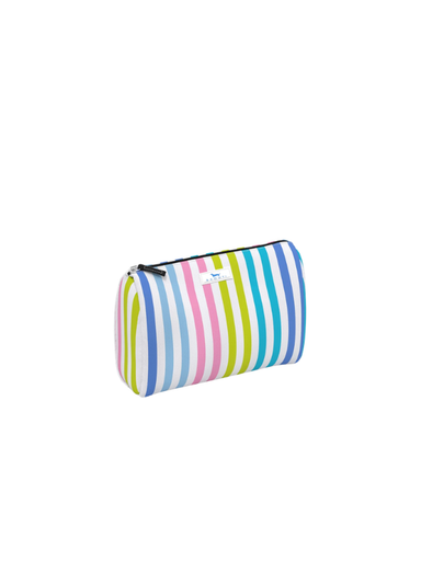 hot bright stripes. makeup bag