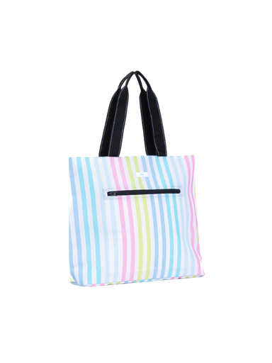 woven striped medium cooler bag