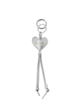 clip Heart Bag Charm Soul Sister Keychain in Silver Eel By Katie Loxton