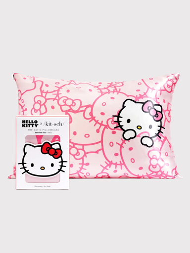 Hello kitty inspired pink pillow case with pink faces by kitsch
