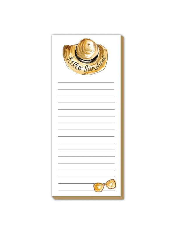 Hello Sunshine Hat and Sunnies Skinny Notepad